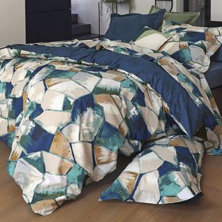 Taie Volant 50x70 Bleu Foncé En Coton