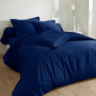 Housse De Couette 140x200 Bleu Indigo En Coton