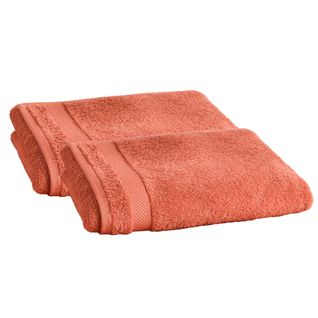 Serviette De Toilette 50x100 Orange Terracotta En Coton 500 G/m²