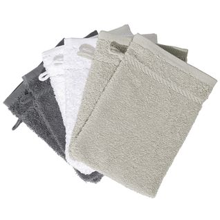 Lot De 6 Gant De Toilette 15x20 Gris En Acrylique
