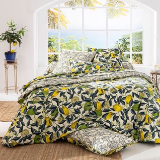 Drap-housse 140x190x28 Jaune Citron En Coton