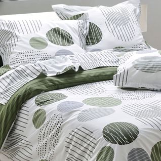 Housse De Couette 240x220 Vert En Coton