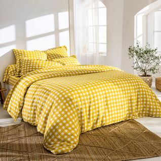 Drap-housse 90x190x28 Jaune Maïs En Coton