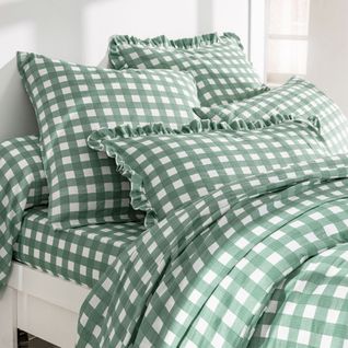Housse De Couette 240x220 Vert Céladon En Coton