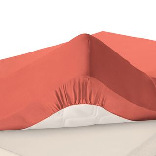Drap-housse Grand Bonnet 140x200x30 Orange Poterie En Coton