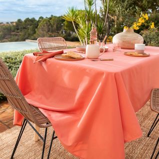 Nappe 140x200 Orange Corail En Polyester 92 G/m²