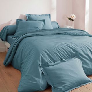 Taie Volant 50x70 Bleu Aqua En Coton