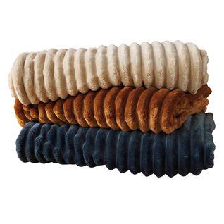 Plaid 150x150 Bleu Nuit En Polyester