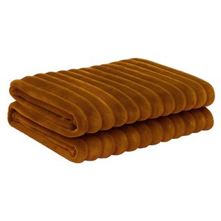 Plaid 150x150 Marron Caramel En Polyester