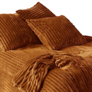 Jeté De Lit 250x250 Marron Caramel En Polyester