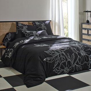 Drap-housse 90x190x28 Noir En Coton