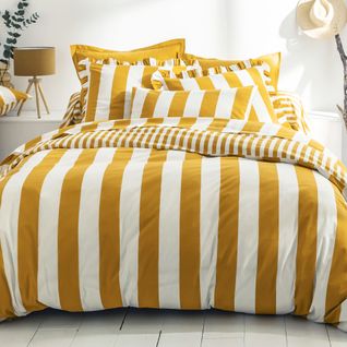 Drap-housse 90x190x28 Jaune Ocre En Coton
