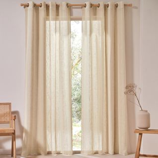 Voilage 140x260 Beige En Polyester