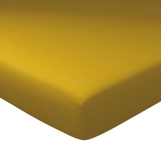 Drap-housse Grand Bonnet 180x200x40 Jaune Soleil En Coton