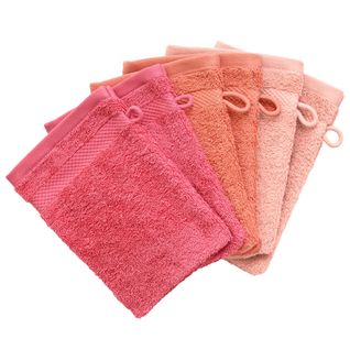 Lot De 6 Gant De Toilette 15x21 Rose Nude En Coton 500 G/m²