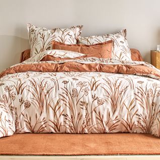 Drap-housse 90x190x28 Orange Terracotta En Coton