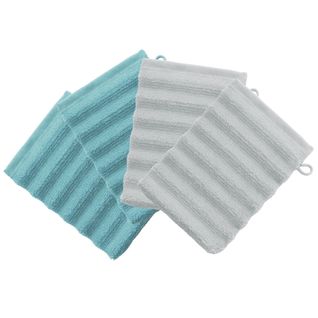 Lot De 4 Gant De Toilette 15x21 Vert Céladon En Coton