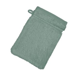 Lot De 2 Gant De Toilette 15x21 Vert De Gris En Coton