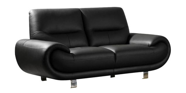 Canapé Cuir 2 Places Angie Noir - Angle Droit