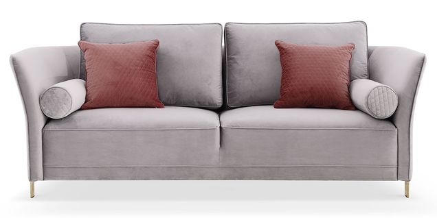 Canapé 3 Places En Velours Sierra - Gris Taupe