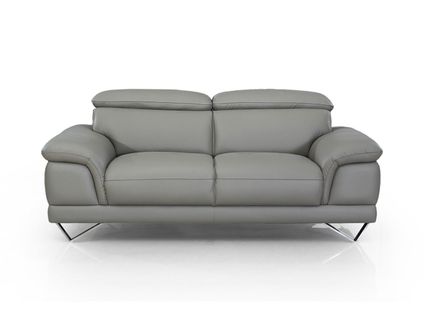 Canapé En Cuir 2 Places Brame Gris Souris - Angle Droit