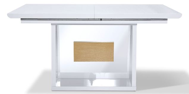 Table à Manger Extensible Bois/laqué Mandy- Chêne/blanc - Blanc