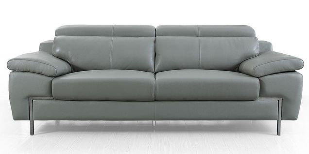 Canapé 3 Places Cuir Kare Gris - Angle Droit