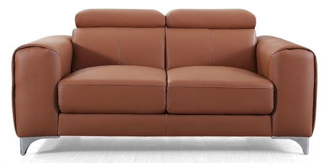 Canapé 2 Places En Cuir Zaara - Cognac - Angle Droit