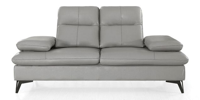 Canapé 2 Places Cuir  Avec Dossier Avance-recul Iris Gris - Angle Droit