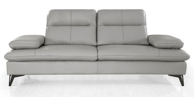 Canapé 3 Places Cuir Avec Dossier Avance-recul Iris Gris - Angle Droit