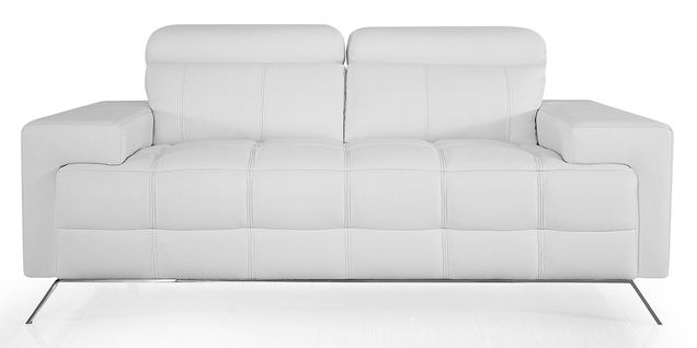 Canapé 2 Places Cuir Jacob Blanc - Angle Droit