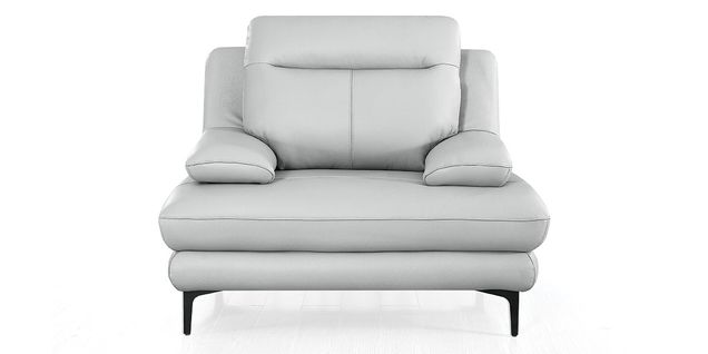 Fauteuil Cuir Design Avec Dossier Avance-recul Lya Gris Perle