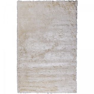 Tapis Shaggy 60x110 Rectangle Fait Main Beige Motif Uni Sg Fin