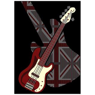 Tapis Enfant 235x320 Rectangle Tissé Noir Af2 Guitard