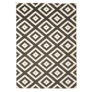 Tapis Extérieur, Kilim Reversible 140x200 Lyn2 Ay Reversible Noir Et Crème