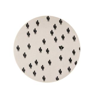 Tapis Enfant Ø90cm Rond Tissé Blanc Prickly