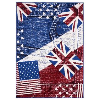 Tapis Enfant 235x320 Rectangle Tissé Bleu Lyn1 Usa Uk