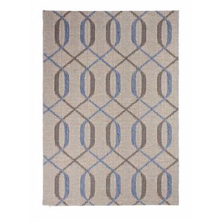 Tapis Extérieur 160x230 Tissé Kilim Gris Scandina