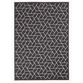 Tapis Extérieur, Kilim Reversible 80x150 Lyn2 R Reversible Noir Et Crème