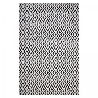 Tapis Extérieur 120x170 Tissé Kilim Noir Et Blanc Edje