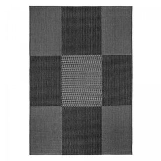 Tapis Extérieur 67x140 Tissé Kilim Anthracite Et Gris Externa