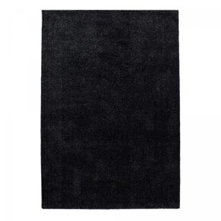 Tapis Salon 200x290 Tissé Anthracite Rectangle Motif Uni Soula
