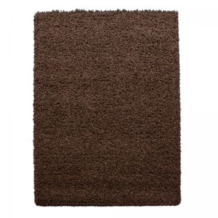 Tapis Poils Longs Shaggy 60x110 Rectangle Tissé Marron Motif Uni Uni L