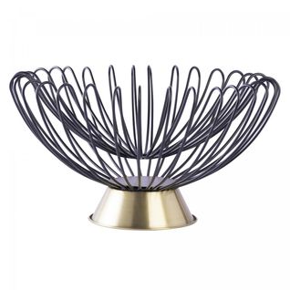 Corbeille Fait à La Main En Fer Corba 37x37x22 Or Et Noir