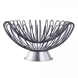 Corbeille Fait à La Main En Fer Corba 37x37x22 Noir Et Gris