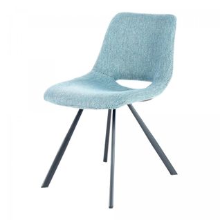 Chaise Semi Artisanal En Lin Lot De 2 Are 57x47,5x77 Bleu