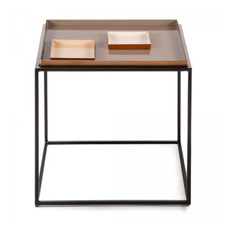 Table Basse Fait Main En Fer Ege 40x40 Crème De Café