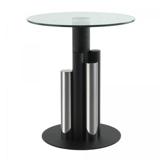 Table Basse Fait Main En Aluminium Ehi 46x46 Gris Et Clair