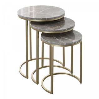 Table Basse Fait Main En Fer Lot De 3 Eto 36x36 Gris