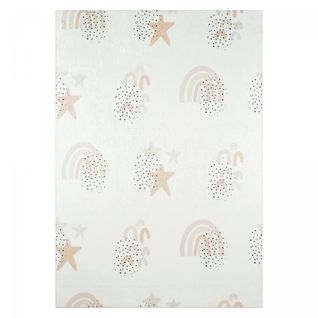 Tapis Enfant 80x150 Rectangle Tissé Crème Arcenciel